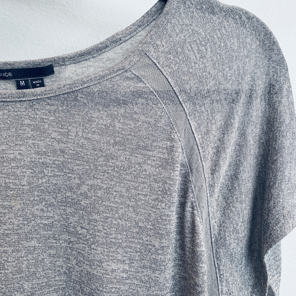 Vince Gray T Shirt w/ Mesh Detail - M